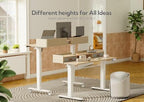 Claiks Standing Desk with Drawers & Wheels, 2 Height Shelf 40" Natural - Image 5