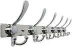 Dseap Coat Rack Wall Mount 24 Inch, Heavy Duty 12-Gauge Base vs Flimsy 1mm, Double-Thick Solid Anti-Snap Hooks, Stainless Steel 6-Hook Hanger Organizer for Clothes Hat Closet Entryway, Chromed by Dseap