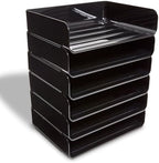 TRU RED Side-Load Stackable Plastic Letter Tray, Black, 6-Pack by TRURED