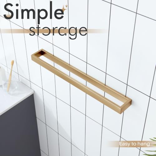 KOKOSIRI Towel Bar for Bathroom Hardware Bath Towel Hanger 20-Inch Kitchen Rack Champagne Bronze Stainless Steel Wall Mount, 1 Pack B4008CPG-L20 - Image 5