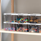 Citylife 10Packs 1.3Qt Small Storage Bins with Lids,Stackable Clear - Image 5