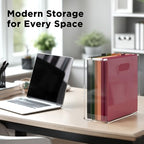 File Organizer for Desk - This Acrylic Storage Box is great for Office Organization - Its Modern Acrylic Magazine Holder makes a Great Gift for Home/Work Space - Image 2