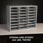 Fellowes 25041 Literature Organizer - 24 Compartment, Letter, Dove Gray - Image 2