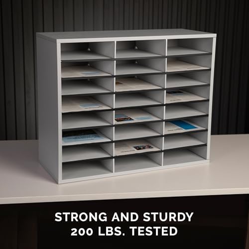 Fellowes 25041 Literature Organizer - 24 Compartment, Letter, Dove Gray - Image 2