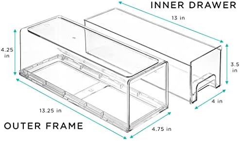 Sorbus Clear Storage Drawers for Refrigerator & Pantry (Small Wide, 4 Pack) - Image 3