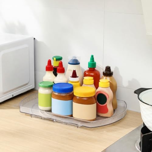 ROWNYEON Lazy Susan Turntable Organizer for Large Refrigerator, 360° Rotate Fridge Organizers and Storage, 16.54 Inches Rectangle Lazy Susan Organizer for Fridge, Cabinet, Pantry,2 - Image 7