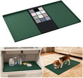 URMONA Waterproof Silicone Under Sink Mat 37'' x 22'' Shelf Liner for Kitchen and Bathroom, Cabinet and Counter Protector, Storage and Organizers, Litter Mat, Pet Cat Puppy Essentials(Green) by URMONA