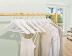 Amber Home 20 Pack White Wooden Coat Hangers with Gold Hook, Suit Hangers - Image 6