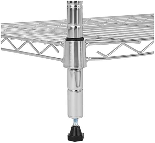 Amazon Basics 4-Shelf Adjustable Storage Shelving Unit for Garage, Steel Wire Rack, 200 Pound Loading Capacity per Shelf, 13.4"D x 23.2"W x 48"H, Chrome - Image 3