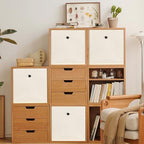 Foldable Storage Cubes Bins ,11 Inch Cloth Storage Cube Fabric Storage Box Cubes Organizer Baskets with Dual Handles for Home Organizer Set of 12 (Creamy-White) - Image 5