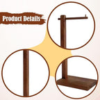 SM SunniMix Purse Display Stand Tabletop Hanger Rack Bags Display Rack Jewelry Holder Stand Necklace Organizer Stand for Countertop Use with Stable Support, Dark Brown - Image 3