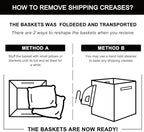 OIAHOMY Storage Cubes 11 Inch Storage Bin 3-Pack Square Basket White&Brown - Image 7