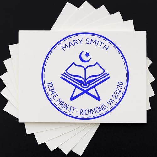 Custom Made Return Address Stamper - Elegant Pre-Inked Portable Stamp for Muslim Community Leaders, Beautiful Words Custom Return Address Stamper, Ideal for Official & Personal Use, 1-5/8 Size - Image 5