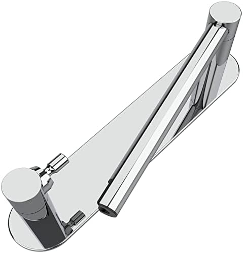 Adhesive Toilet Paper Holder Chrome Bathroom Double Post Pivoting Toilet Tissue Holder Polished Roll Holder Stick On No Drilling Stainless Steel and Zinc Alloy by WZRUA