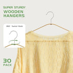 APRTAT Bamboo Clothes Hangers 30 Pack, Suit Hangers 360° Rotatable Hook - Image 3