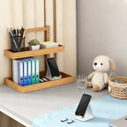 Bamboo Under Sink Organizer - 2 Tier Pull Out Cabinet Shelves with Adjustable Height, Undersink Storage Slide Out for Kitchen Bathroom Cabinet Pantry - Image 6