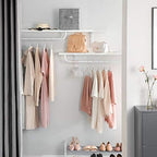 SONGMICS Velvet Hangers 30 Pack, Non-Slip Hangers with Rose Gold-Colored Swivel Hooks, Slim Space-Saving Hanger, Velvet Hanger for Closet, Heavy-Duty, White UCRF026W30 - Image 2