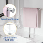 RUACQ T-Shape Hand Towel Holder Stand, 16inch, Chrome - Image 6