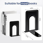 HappyHapi 7 Pairs Book Ends, Heavy Duty Bookends for Shelves, Black - Image 3
