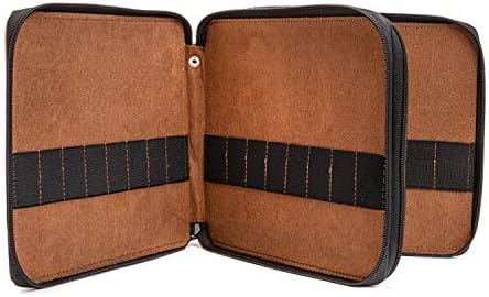 Speedball Art Products Genuine Leather Storage Case for Pencils, Markers, Pens and Art Supplies, Holds Up To 96 Standard Pencils, Antique Brown - Image 3
