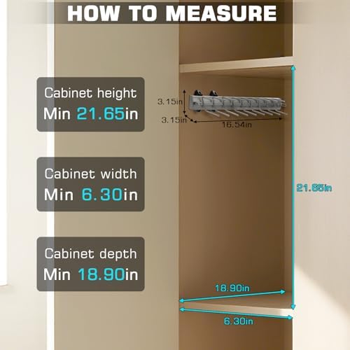 Sliding Tie Racks, 18 Tie Hanger 16.5'' Pull Out Belt Rack for Closet - Image 5