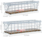 MyGift 13 and 12 Inch Nesting Storage Baskets with Handles, Wall Mounted or Tabletop White Metal Wire and Premium Acacia Wood Decorative Shelf Organizer Bins, 2 Piece Set - Image 5