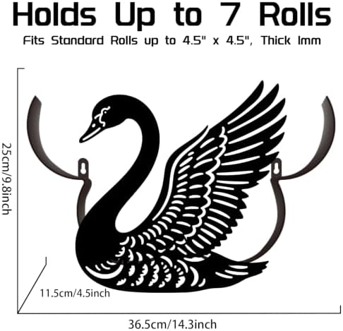 Swan Toilet Paper Holder Wall Mount/Stand for Extra 8 Rolls - Image 2