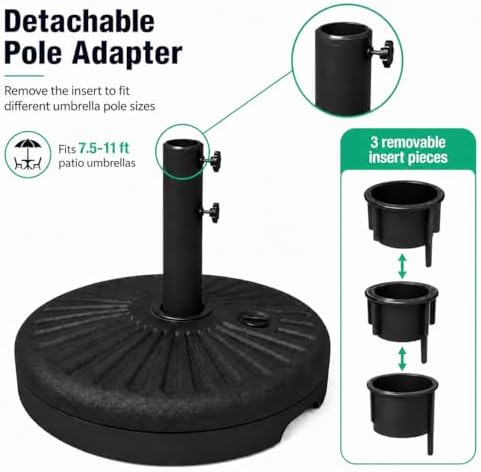 JEAREY 81.5lb Max Capacity Outdoor Patio Umbrella Base, Black - Image 2