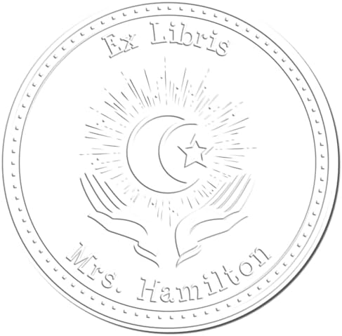 Custom Made Desk Praying Star and Crescent Name & Library Embossing Seal for Muslim Business Owners - Personalized Book Embossing Stamp - Customized Library Embosser for Professional and Personal Use - Image 4