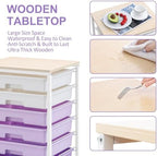 SYKIARIOL Rolling Cart with Drawers,8 Drawers Storage Cart,Purple - Image 5