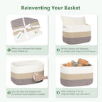 ECDYQXVU 15x10x9 Inch Woven Cotton Rope Storage Basket, 2 Pack - Image 4