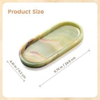 Natural Marble Decorative Tray, 9.8”x4.4”, Olive Green - Image 2