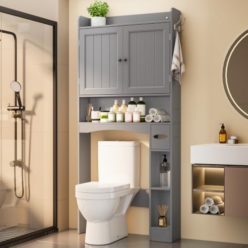 Ahomly Over The Toilet Storage Cabinet, 29.9" W, Espresso by Ahomly