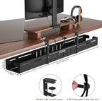 Under Desk Cable Management Tray, Expandable 25.2"–38.6" Cable Tray,Black - Image 6