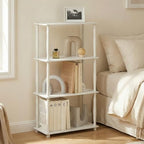 Furinno Turn-N-Tube Storage Shelves, 4-Tier Open Frame Book Shelf, Standing Corner Shelf, Toolless Open Shelves, Classic Tubes, for Organization and Storage, Living Room, Home Office, White - Image 5