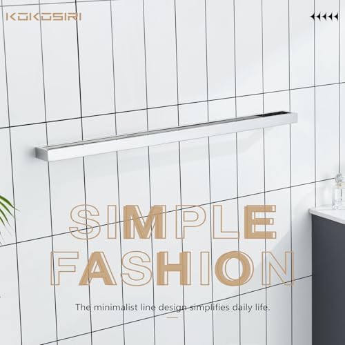 KOKOSIRI Towel Holder Chrome Bath Towel Bar Rack 32-Inch Kitchen Holder Polished Stainless Steel for Bathroom Hardware Wall Mounted, 1 Pack B4008CH-L32 - Image 3