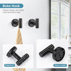 TQKAG 8-Pieces Bathroom Hardware Set, Matte Black Bath Towel Bar Set 23.6" - Image 3