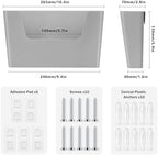 JOMOLA No Drilling File Holder 5 Pack Mail Organizer Wall Mount File Organizer Holder Office Wall Hanging Files Magazines Organizer Plastic Door Mount Wall Pocket with Adhesive Pad, Grey Color - Image 2