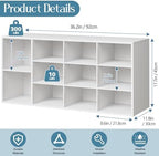 Aenuert 11-Cubby Shoe Rack, 3-Tier Wood Shoe Organizer, Multifunctional Shoe Organizer Bench for Entryway, Mudroom, Hallway, Closet,36.22 * 11.81 * 17.72 Inch,White - Image 2