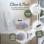 Lifetime Appliance Parts 6 PACK 34 Qt. Plastic Storage Bin Tote Organizing Container with Ultra Durable Lid & Secure Latching Buckles Stackable Extra Strength Clear w/Black Handle - Image 3
