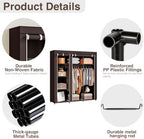 SORCEDAS Portable Closet Wardrobe with Hanging Rods Shelves Clothes Storage - Image 4