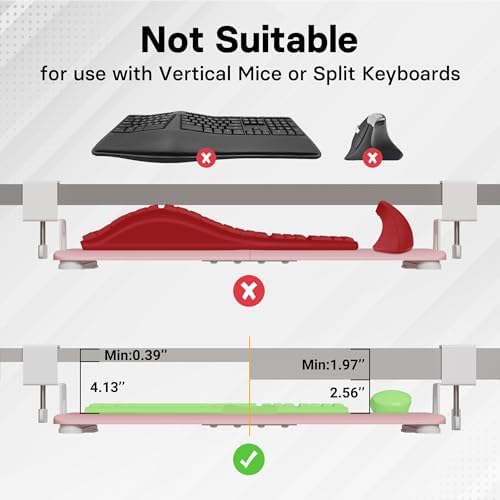 BONTEC Under Desk Keyboard Tray, Pull-Out Keyboard & Mouse Platform - Image 5