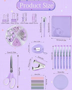 Purple Desk Accessories and Organizers with Desk Organizer and 360°Rotating Pen Holder stapler Pen and a Lot of Office Purple Office Supplies Beautifully Presented in a Gift Box - Image 6