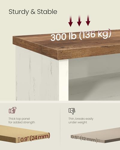 VASAGLE Shoe Bench, Storage Bench, 11.6 x 39.4 x 19.7 Inches - Image 5