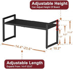 Expandable Kitchen Storage Shelves,110LBS Heavy Duty Metal Garage Shelving Units For Pot Pans Appliance,Adjustable Small Storage Shelf Rack Organizer For Kitchen Countertop Under Cabinet Garage Pantry - Image 2