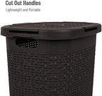 Mind Reader Slim Laundry Hamper with Lid, 60L Tall Clothes Basket, Narrow Tapered Design for Bathrooms, Closets and Laundry Rooms, Plastic, Brown - Image 4