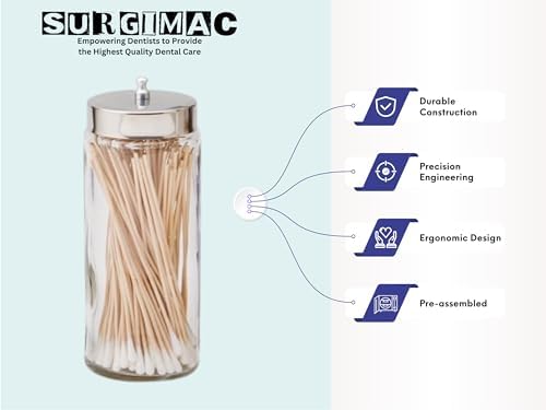 SurgiMac Glass Sundry Jar with Lid, 3 x 7 inch, Clear Storage Container, Compact & Durable, for Cotton Balls & Supplies, Single Jar | 6 Count - Image 5