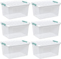 Zopnny 35 Qt Clear Stackable Storage Bins with Lids, 6-Pack by Zopnny