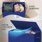 Simple Houseware Double Laundry Hamper with Lid & Removable Bags, Dark Blue - Image 6
