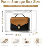 Purse Organizer for Closet,Clear Acrylic Display Case for Handbag Organizer, Purse Storage Box with Magnetic Door, Plastic Storage Bins for Book, Collectibles, Cosmetic (9 Pack) - Image 2